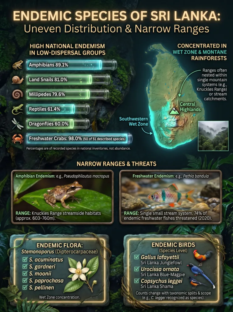 Sri Lanka endemic species profile