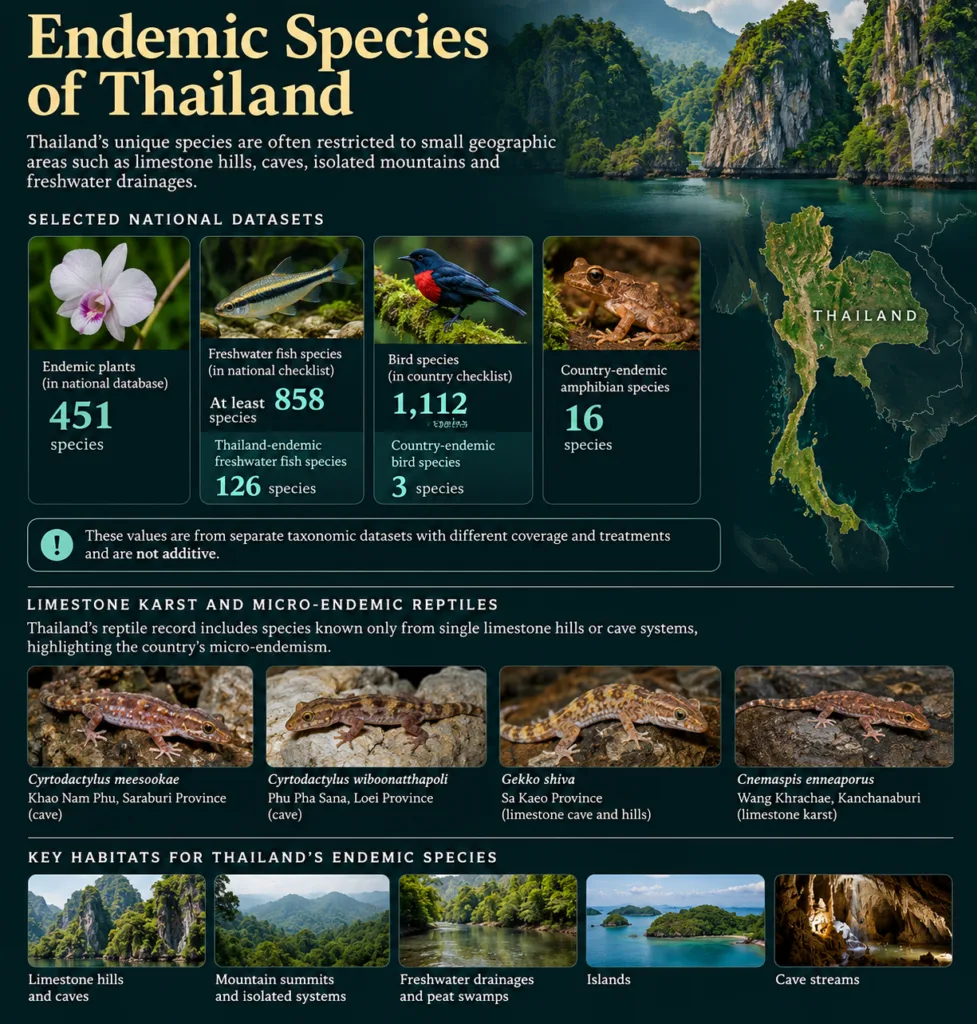 Thailand endemic species profile