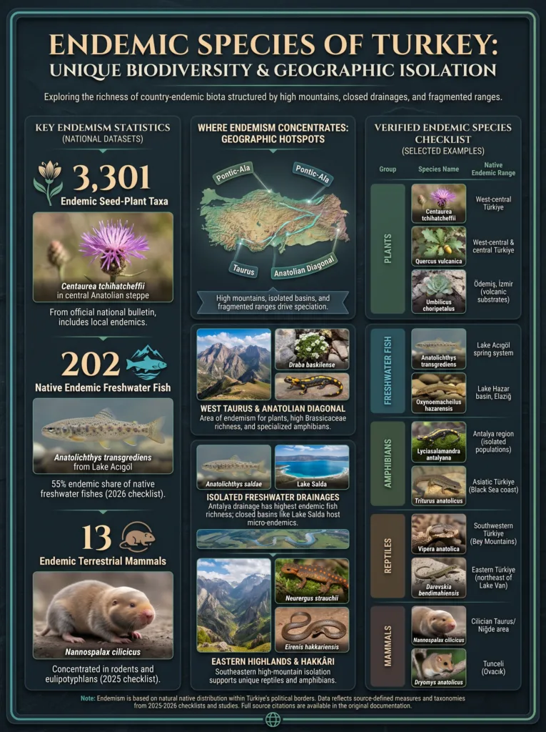 Turkey endemic species profile